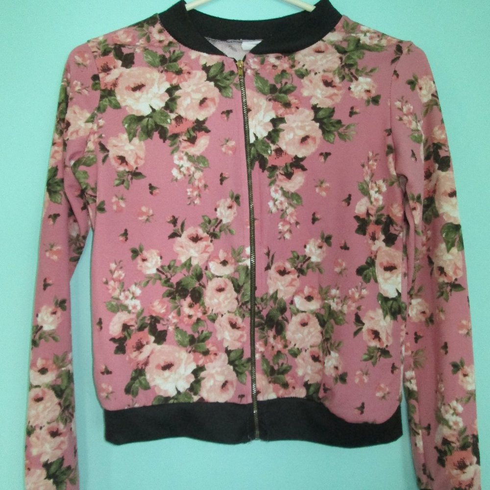 Beth Girls Pink floral Jacket